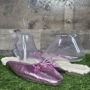 New Schutz ‘Evelin’ Metallic Pink Slip On  Flats 8.5